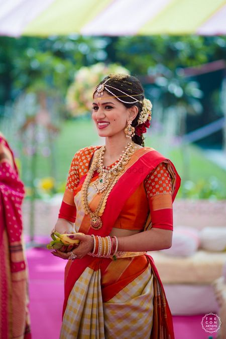 Wedding Sarees Photo orange and red saree