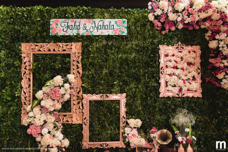 Photo of Unique floral photo booth with frames
