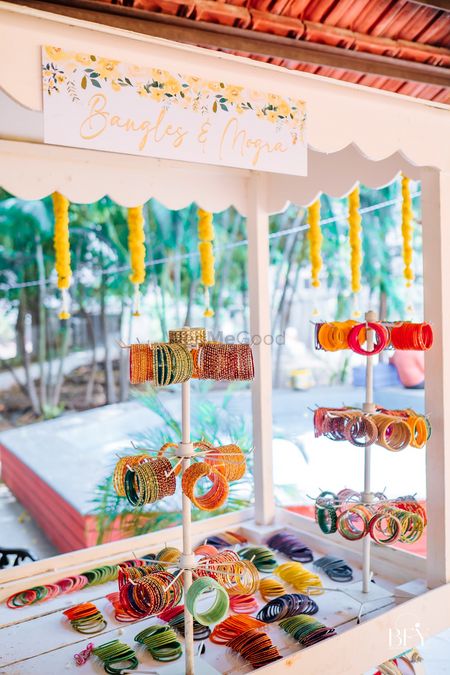 colorful bangles and mogra booth for entertainment