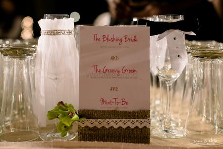 Bride and Groom Table Decor with Personalised Message