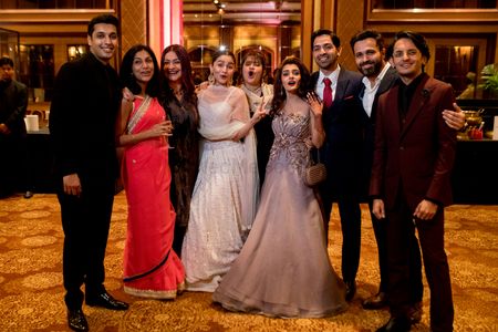 Photo of Alia Bhatt with cousins and friends at her cousin's reception