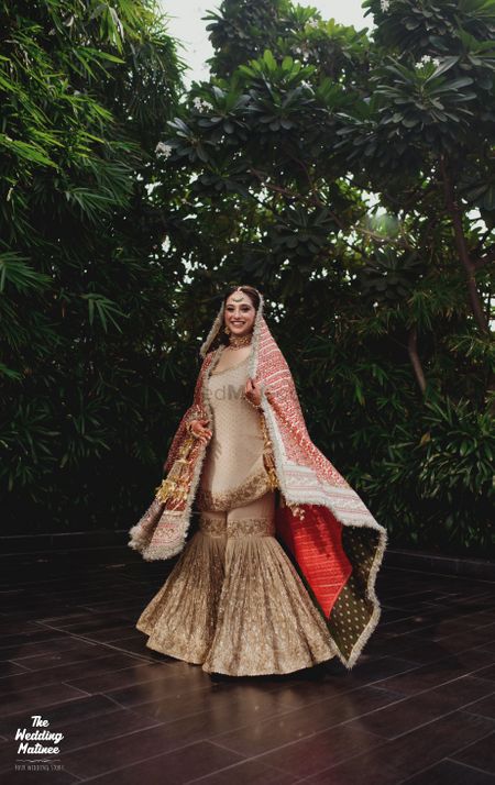 Photo of sikh bride wore kurta-gharara for her wedding