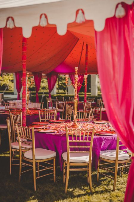 Photo of Purple and orange moroccan themed decor