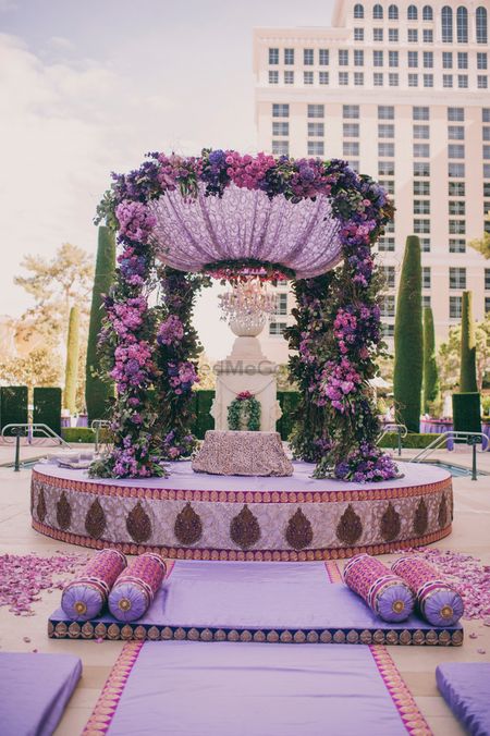 Photo of Circular floral mandap decor