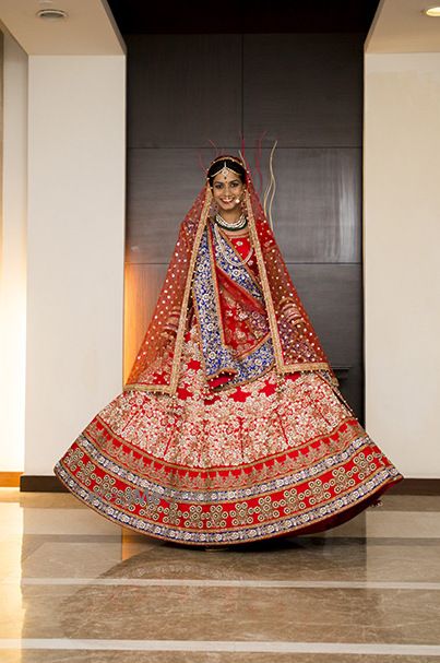 Photo of red bridal lehenga