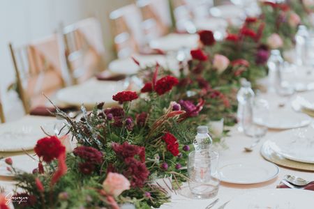 Floral table setting for an intimate wedding 