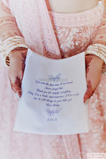 Touching idea with brides letter for her father