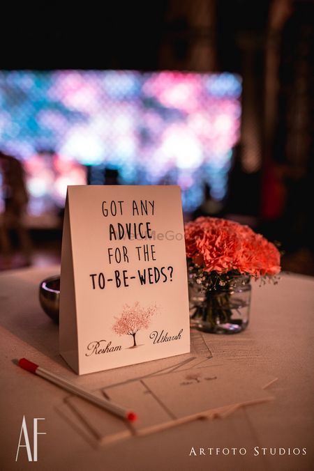 Marriage advice notes for guests 