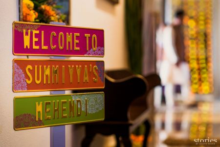 Photo of Personalised welcome decor for mehendi