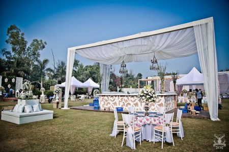 Photo of Morning wedding decor in white