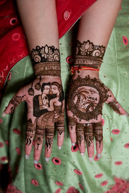 Modern mehendi desig for Goa wedding