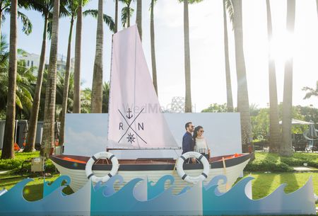 Photo of Mehendi photobooth idea with nautical theme