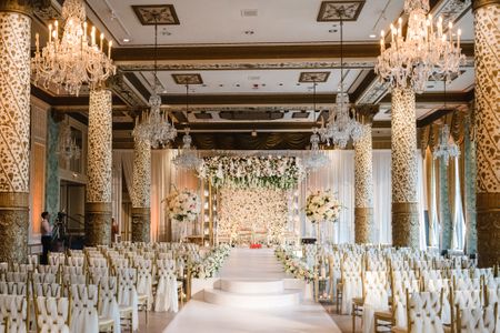 Photo of Floral mandapam decor for an indoor telugu wedding
