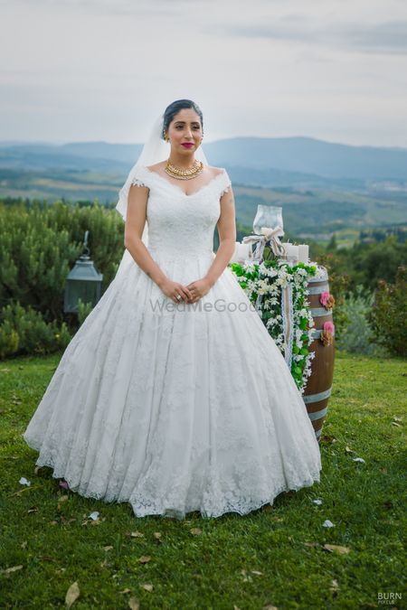 Photo of White wedding gown for Neha bhasin wedding