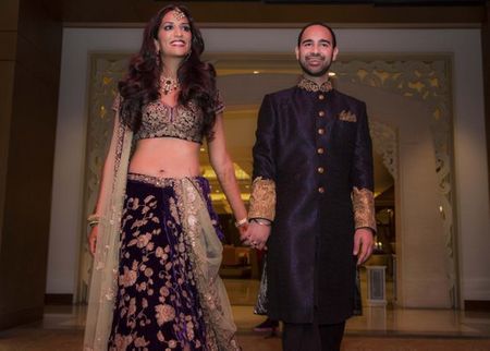 Sabyasachi purple lehenga