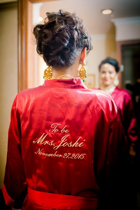 Photo of Silk robe for bride personalised