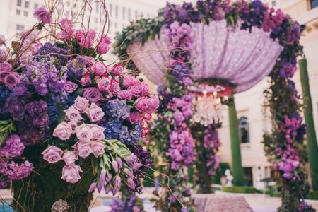 Photo of Purple floral mandap decor