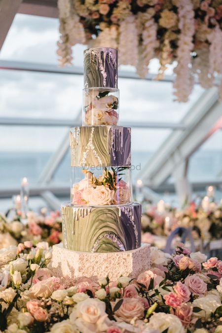 Three tier cake designs for an Indian reception 
