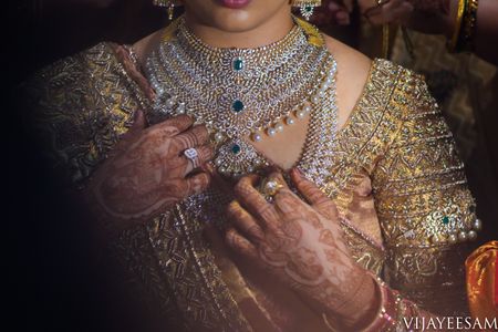 Photo of Diamond jewellery for a south indian bride