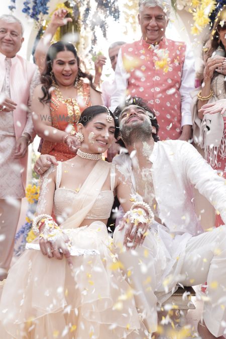 fun haldi couple photos