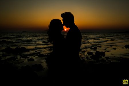 beach romantic silhouette shot