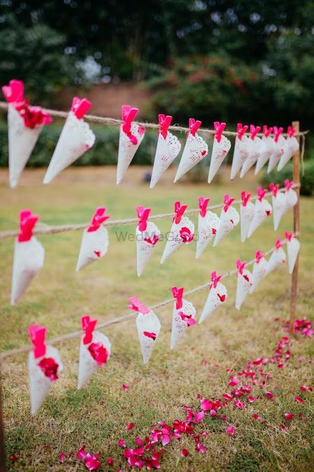 Photo of Petals in cones for guests to throw