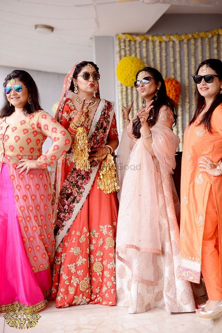 Photo of Indian bride with bridesmaids