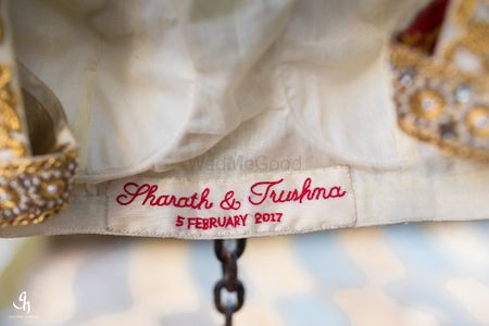 Photo of Cute wedding date idea with embroidered tag
