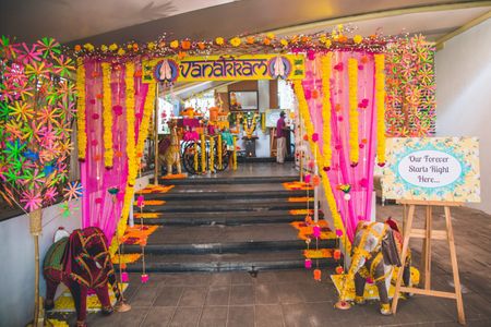 Quirky South Indian wedding decor entrance ideas
