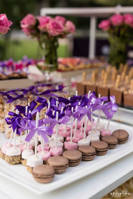 Dessert ideas with cakesickles and macarons on sticks 