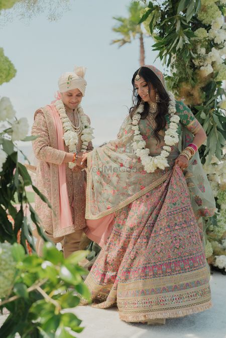 Photo of couple in mandap