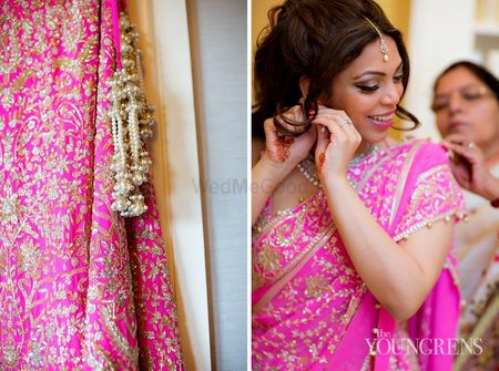 pink gota patti saree