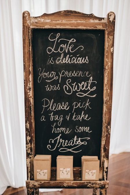 Photo of personalised quotes on wedding