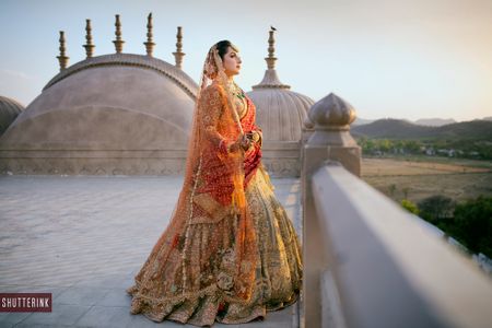 Bridal shot at the terrace of the wedding venue