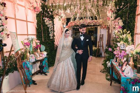 Photo of Muslim bride and groom entry
