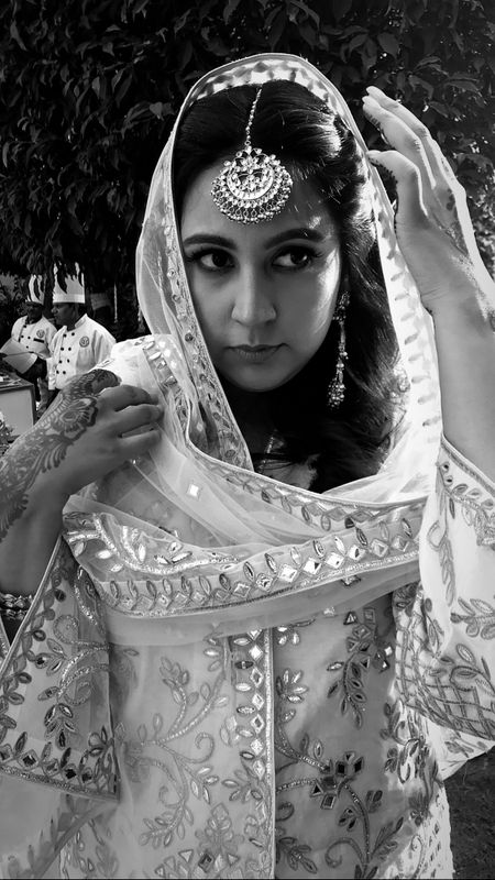A bridal portrait captured during a candid moment