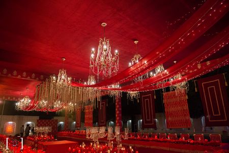 Red and gold decor theme