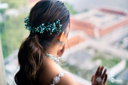 Photo of Ponytail hairstyle for mehndi