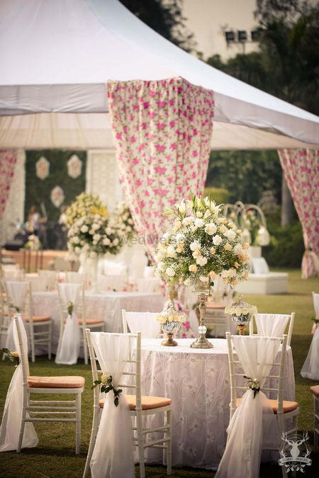 Photo of floral print tenting