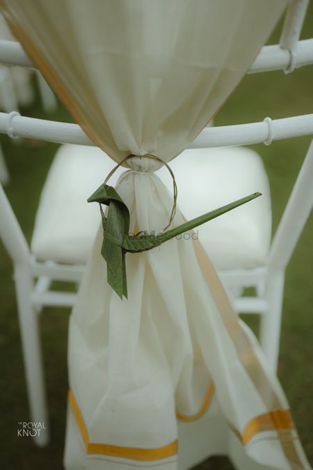 south indian wedding decor idea for chair backs