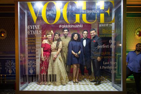 Sangeet photobooth with vogue mag cover