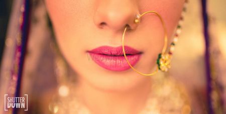 Photo of Delicate nosering on bride