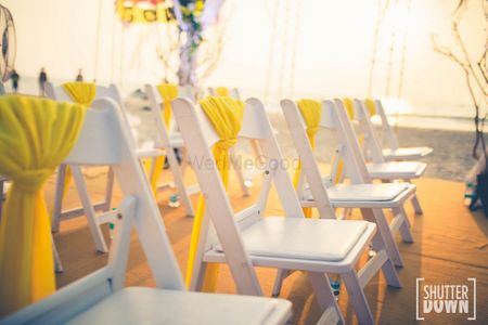 Yellow and white chairs