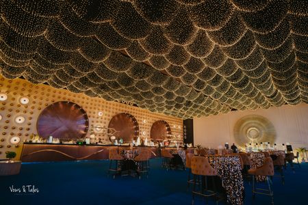 Gorgeous star-lit ceiling decor with all-gold lights