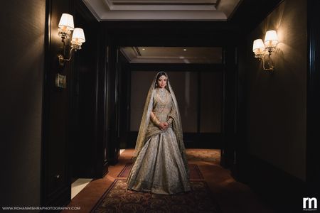 Muslim bride in pretty bridal lehenga