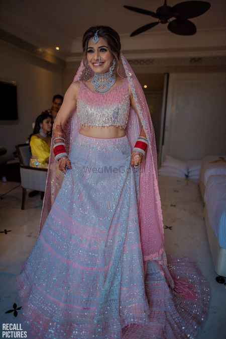 Photo of Pretty pink and silver bridal lehenga for wedding