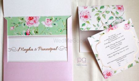 Photo of floral wedding invite