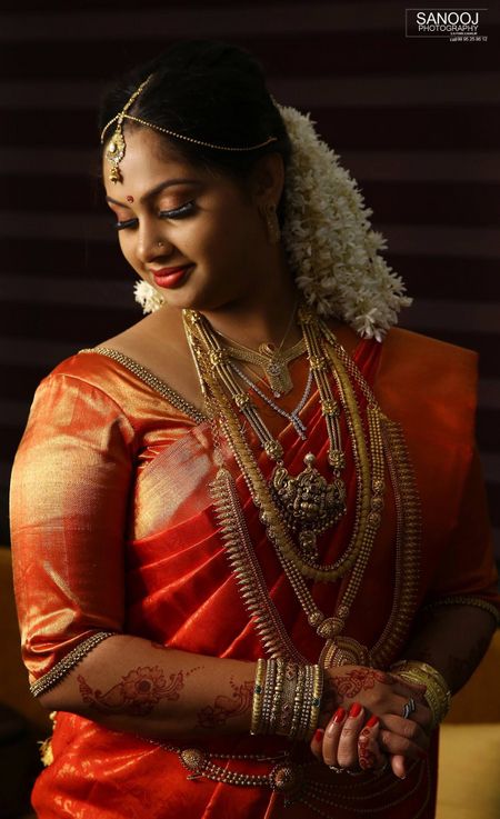 Photo of south indian gold layered bridal jewellery