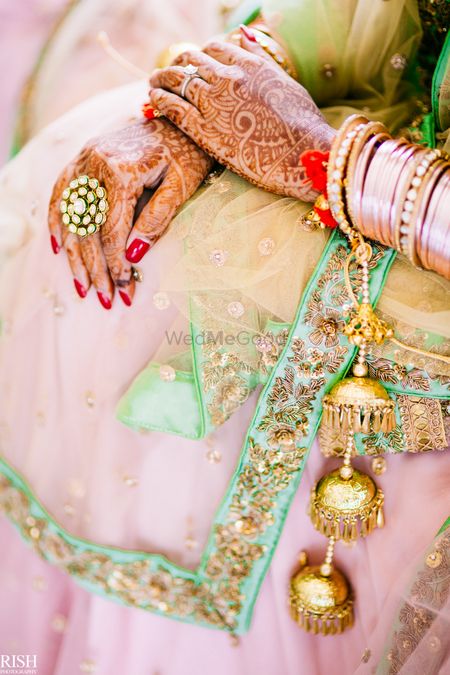 Bridal hands with kaleere and mehendi