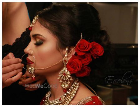 Photo of bridal makeup and hairdo